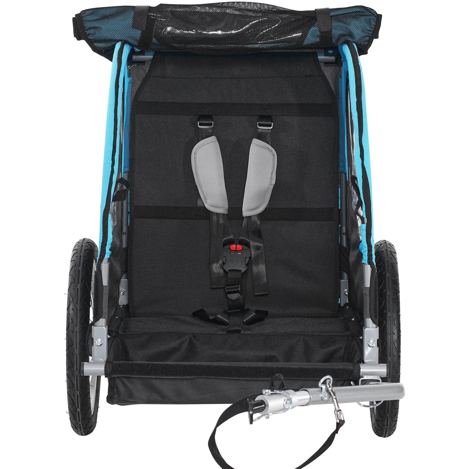 VEVOR Bike Trailer for Toddlers, Kids, 60 lbs Load, Tow Behind Foldable Child Bicycle Trailer with Universal Bicycle Coupler, Canopy Carrier with Strong Carbon Steel Frame for Children, Blue and Gray 