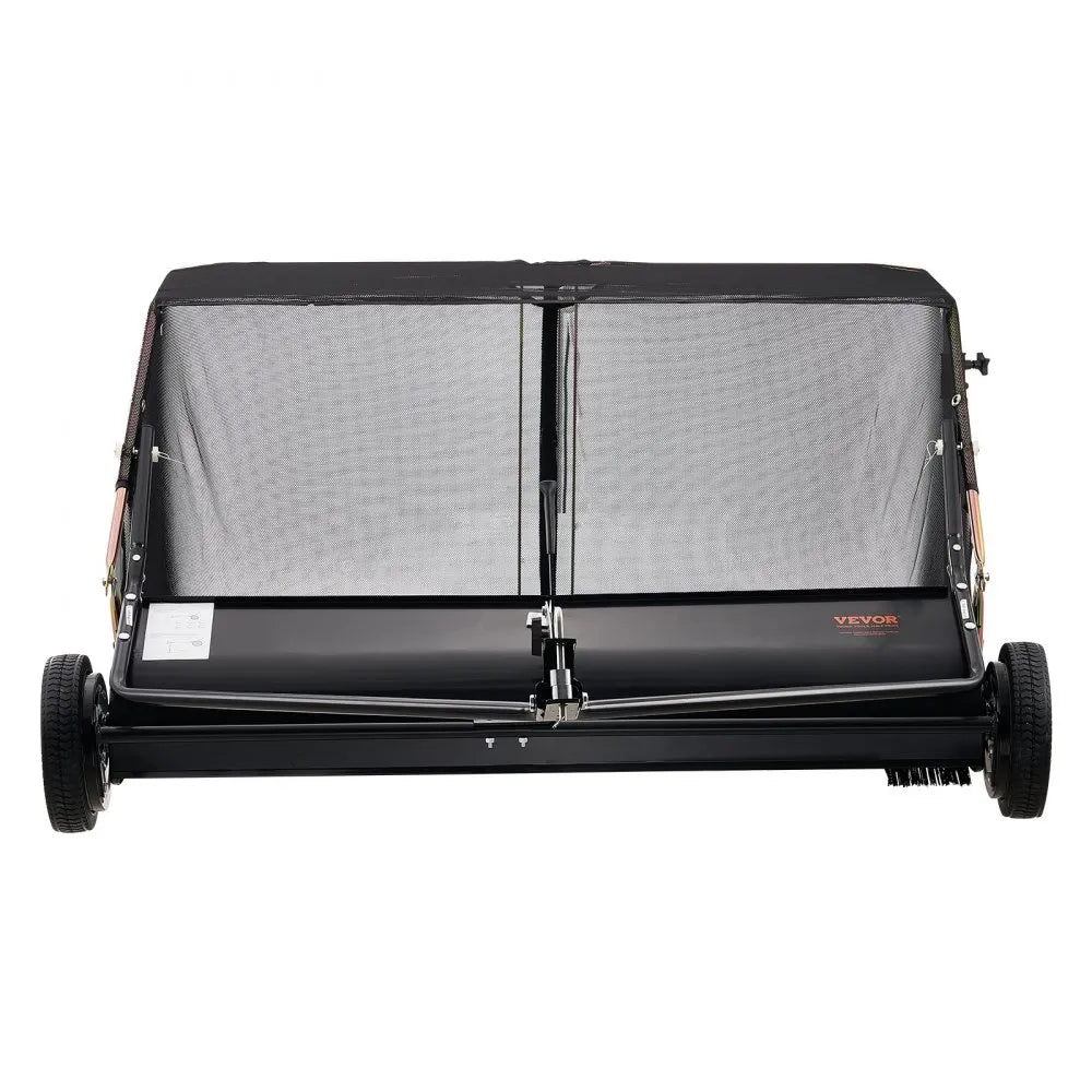 VEVOR 52" Tow Behind Lawn Sweeper, 26 cu.ft Large Capacity Leaf & Grass Collector with Adjustable Height