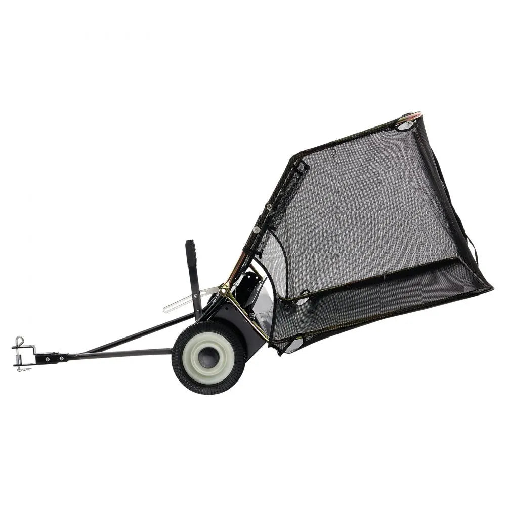VEVOR 52" Tow Behind Lawn Sweeper, 26 cu.ft Large Capacity Leaf & Grass Collector with Adjustable Height