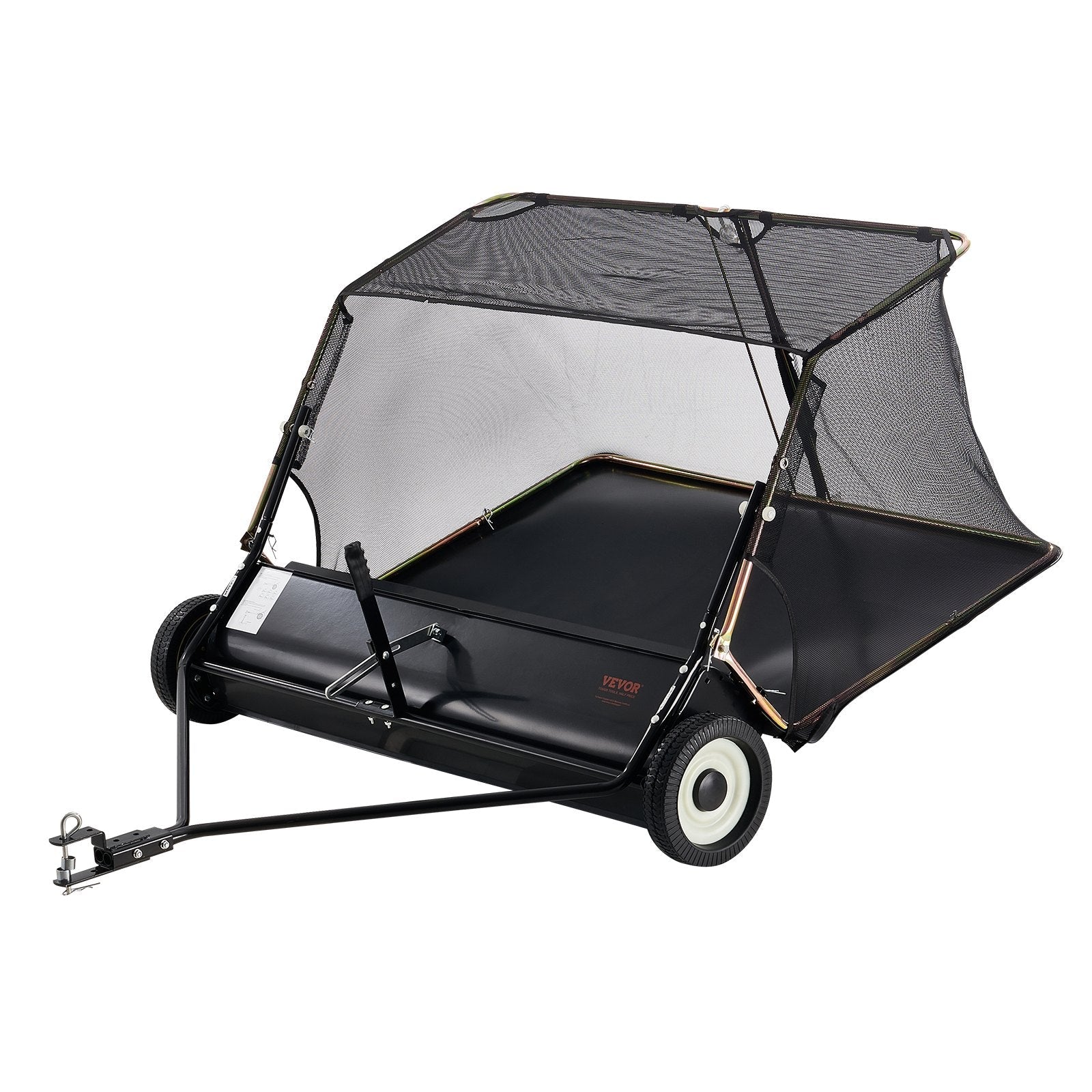 VEVOR Tow-Behind Lawn Sweeper 52-inch Leaf Yard Collector 26 cu.ft. Adjustable 