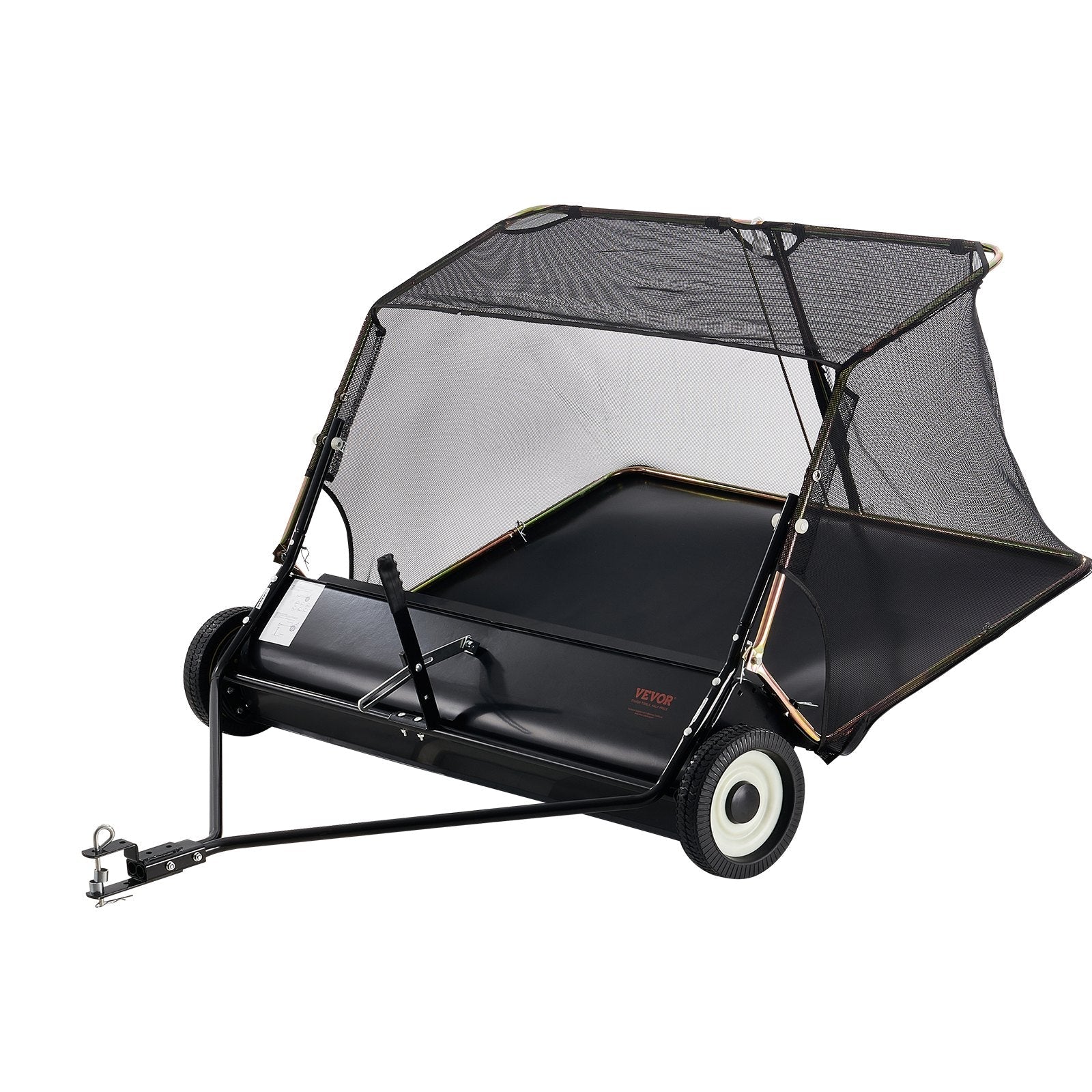 VEVOR Tow-Behind Lawn Sweeper 52-inch Leaf Yard Collector 26 cu.ft. Adjustable 