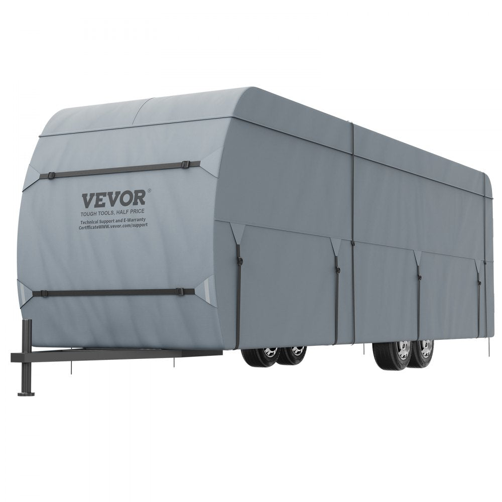 VEVOR Travel Trailer Cover, 20-22' RV Cover, 4-Layer Non-Woven Fabric Camper Cover, Waterproof, Windproof And Wear-Resistant Class A RV Cover, Rip-Stop Camper Cover with Storage Bag and Patches 
