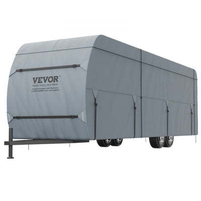 VEVOR Travel Trailer Cover, 20-22' RV Cover, 4-Layer Non-Woven Fabric Camper Cover, Waterproof, Windproof And Wear-Resistant Class A RV Cover, Rip-Stop Camper Cover with Storage Bag and Patches 