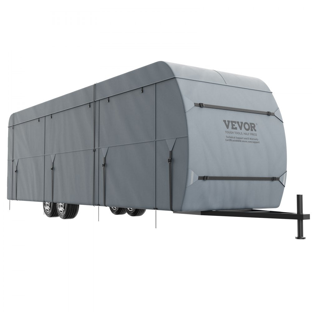 VEVOR Travel Trailer Cover, 20-22' RV Cover, 4-Layer Non-Woven Fabric Camper Cover, Waterproof, Windproof And Wear-Resistant Class A RV Cover, Rip-Stop Camper Cover with Storage Bag and Patches 