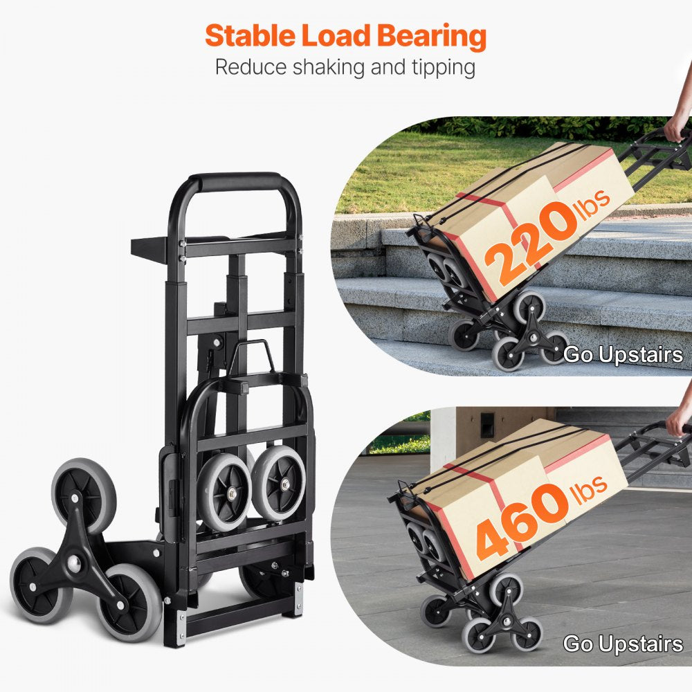 VEVOR Stair Climbing Cart Heavy Duty Folding Hand Truck Dolly 460 lbs 6 Wheels 