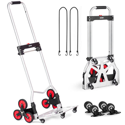 VEVOR Stair Climbing Cart Heavy Duty Folding Hand Truck Dolly 260 lbs 10 Wheels 