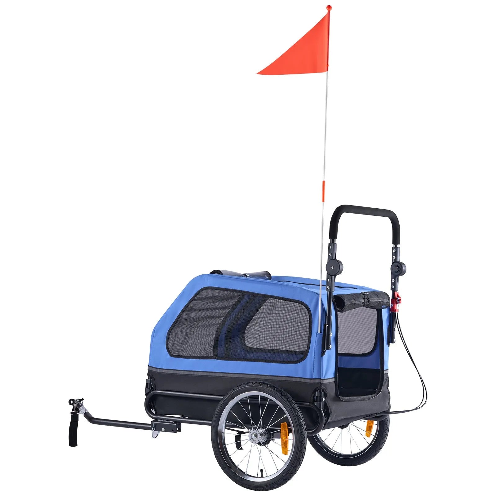 VEVOR Dog Bike Trailer, Supports up to 88 lbs, 2-in-1 Pet Stroller Cart Bicycle Carrier for Small & Large Dogs, Easy Folding Frame with Quick Release Wheel, Universal Bicycle Coupler, Internal Leash 