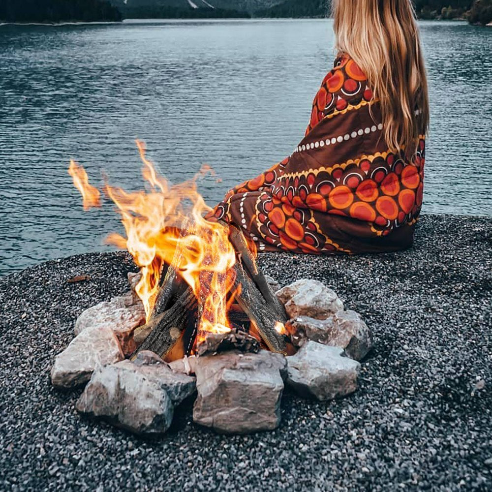 VEVOR 8 Pcs Oak Logs, Gas Fireplace Ceramic Logs for Fire place, Heat-Resistant Wood Log Gas Realistic Logs, Stackable Wood Branches for Gas Fireplace, Firebowl Indoor or Outdoor 