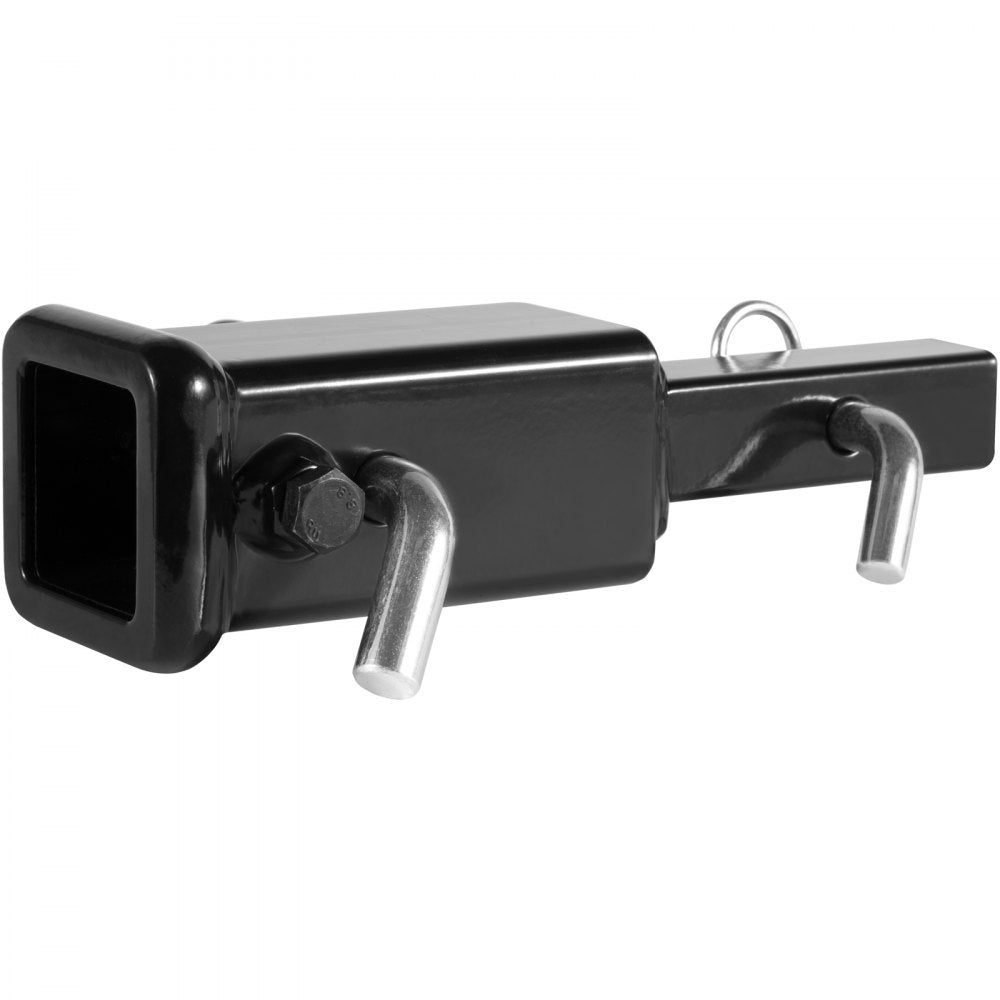 VEVOR Trailer Hitch Extender, 1-1/4" to 2" Receiver Hitch Adapter, Trailer Hitch Extension Tube Extender, 6" Extension Length, 4000 lbs Towing Capacity, Hitch Pins, Clips, Bolt and Nut Included, Black 