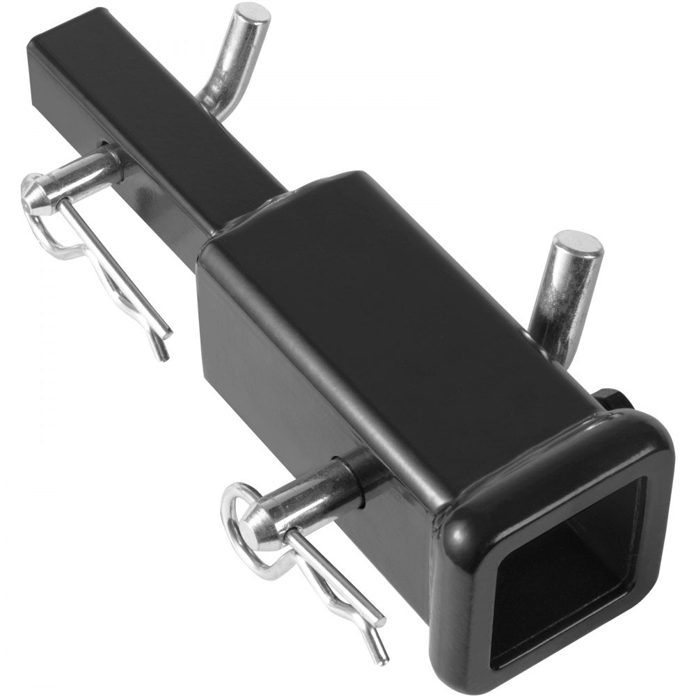 VEVOR Trailer Hitch Extender, 1-1/4" to 2" Receiver Hitch Adapter, Trailer Hitch Extension Tube Extender, 6" Extension Length, 4000 lbs Towing Capacity, Hitch Pins, Clips, Bolt and Nut Included, Black 