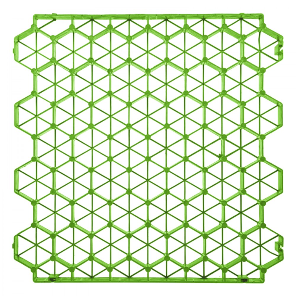 VEVOR Permeable Pavers 1.9" Depth Gravel Driveway Grid Flat-interlocked Grass Pavers HDPE Green Plastic Shed Base for Landscaping and Soil Reinforcement in Parking Lots/Fire Lanes (Pack of 4-11 Sf) 