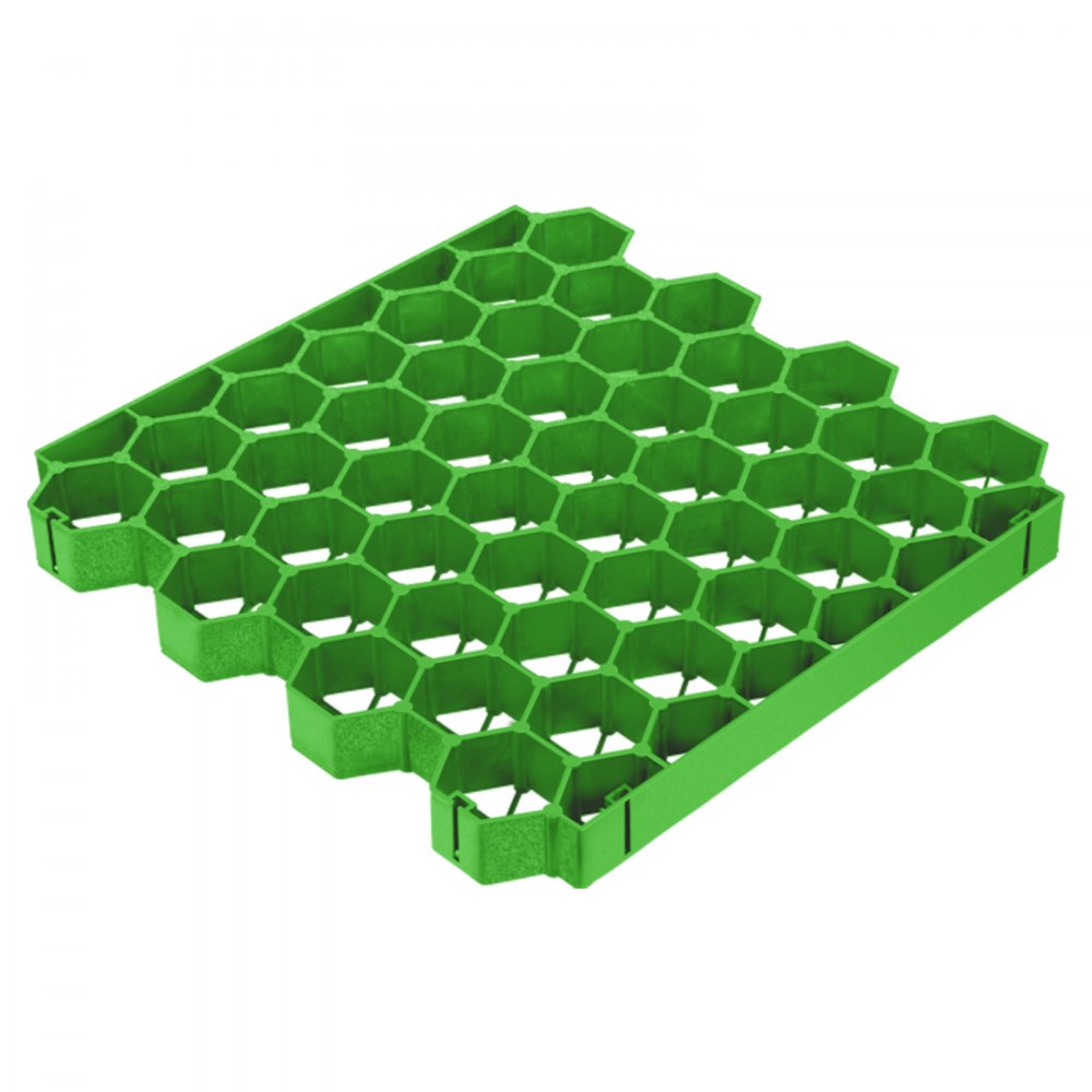 VEVOR Permeable Pavers 1.9" Depth Gravel Driveway Grid Flat-interlocked Grass Pavers HDPE Green Plastic Shed Base for Landscaping and Soil Reinforcement in Parking Lots/Fire Lanes (Pack of 4-11 Sf) 