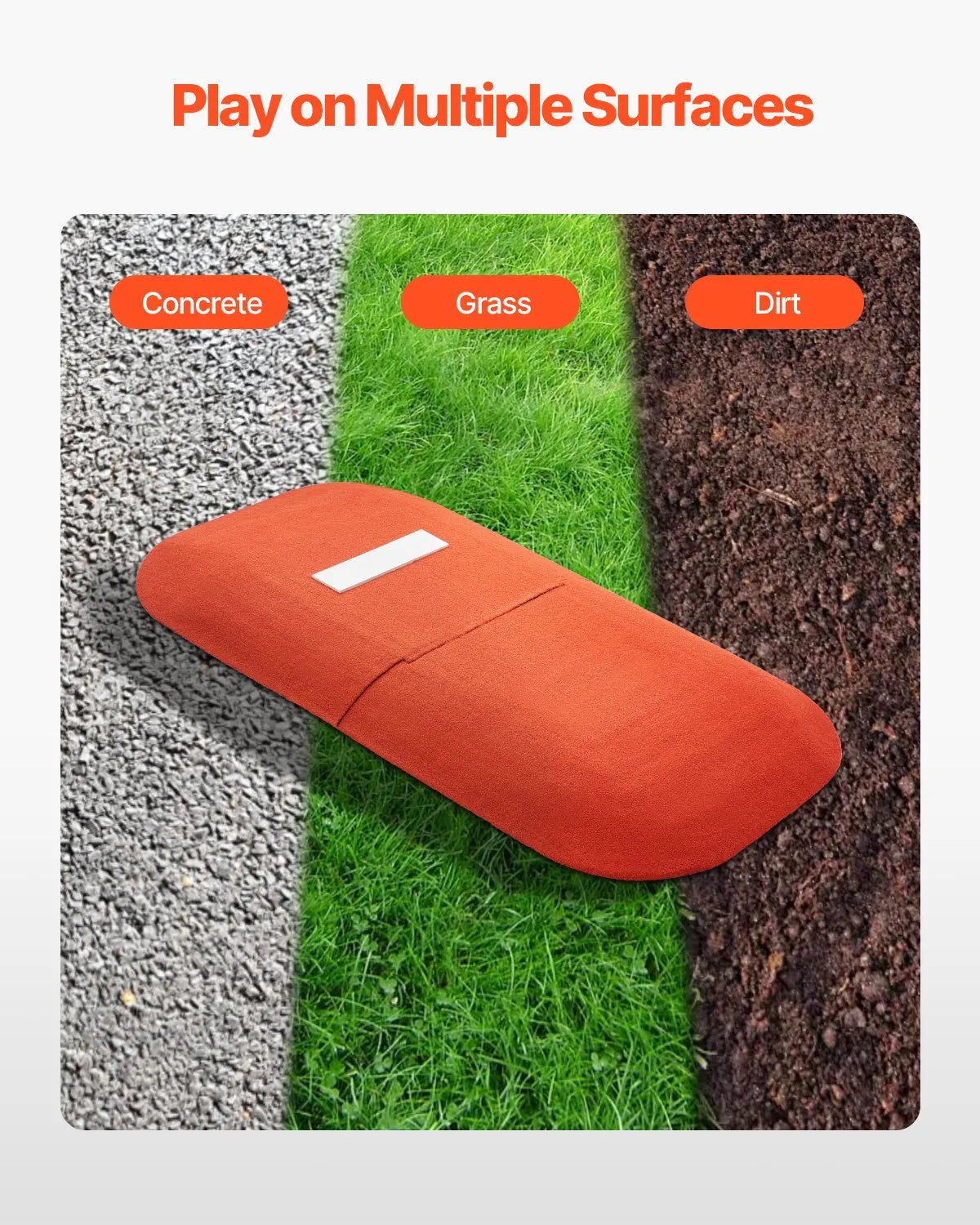 VEVOR Pitching Mound, Portable Baseball Game Mound, 107 in Indoor Outdoor Pitching Practice and Training Equipment, Softball Pitching Aids with Antifade Turf and Pitching Rubber 