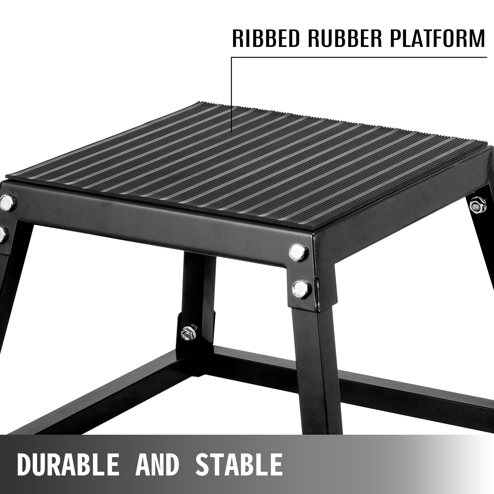 VEVOR Plyometric Platforms 4 PCS Set (12", 18", 24", 30"), Plyometric Jump Box Plyometric Training Jump Squat Box Fitness Box Set for Jump Exercise Fit Training Black 