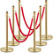 VEVOR Velvet Ropes and Posts, 5 ft/1.5 m Red Rope, Stainless Steel Gold Stanchion with Ball Top, Red Crowd Control Barrier Used for Theaters, Party, Wedding, Exhibition, Ticket Offices Pack Sets (6)
