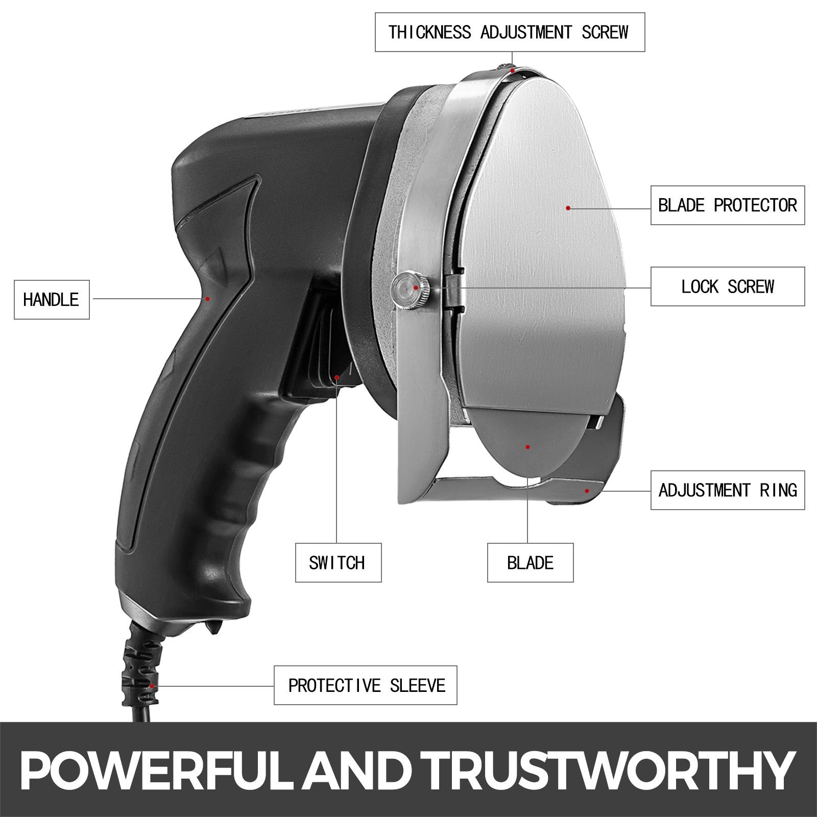 VEVOR 110V Electric Kebab Knife 80W Handheld Wireless Electric Kebab Meat Slicer with 2 Blades Professional Electric Kebab Knife for Lamb, Pork, and Chicken (Wireless Kebab Slicer) 