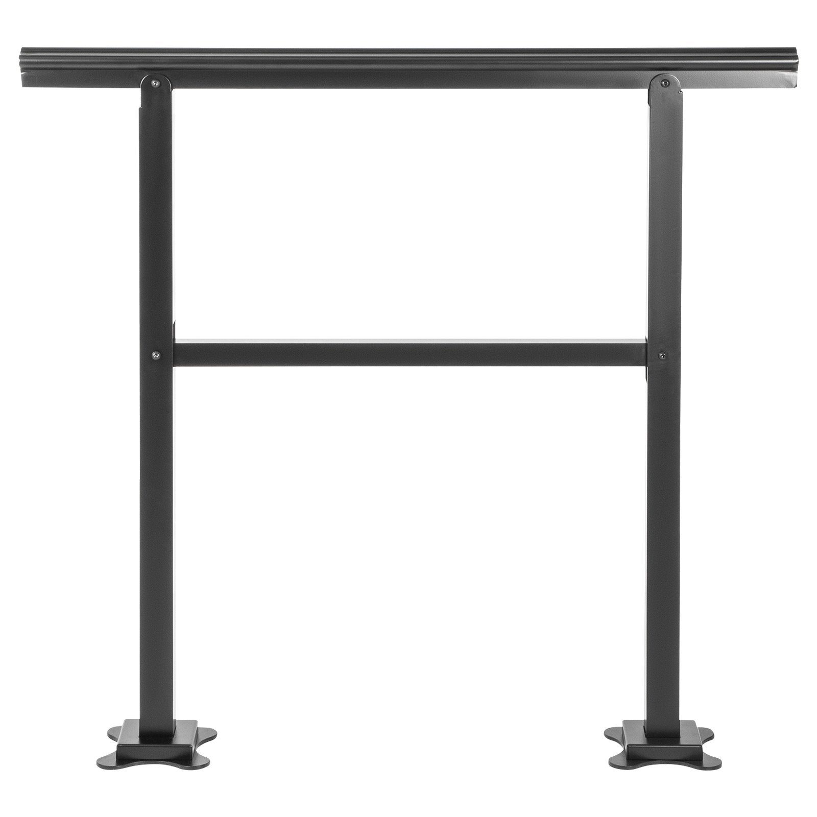 VEVOR Outdoor Handrail 165LBS Load Handrail Outdoor Stairs Aluminum Stair Handrail 36 x 35" Outdoor Stair Railing Transitional Range from 0 to 50° Staircase Handrail Fits 2-3 Steps with Screw Kit 