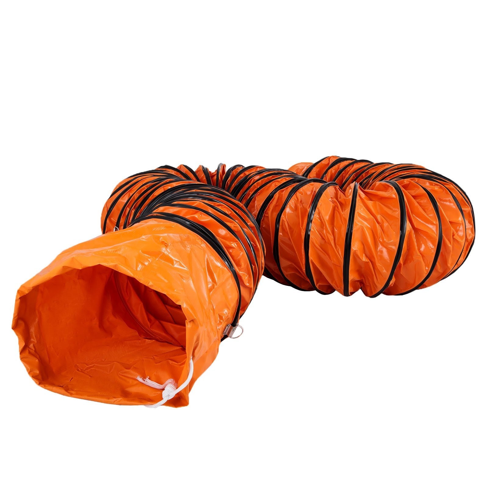 VEVOR Flexible PVC Ducting, 25 ft / 7.6 m, Portable High Performance PVC Duct Hosing, Fit for 12 Inch / 300 mm Diameter Exhaust Fan Portable Ventilation Fan Strong Vinyl Material Orange 