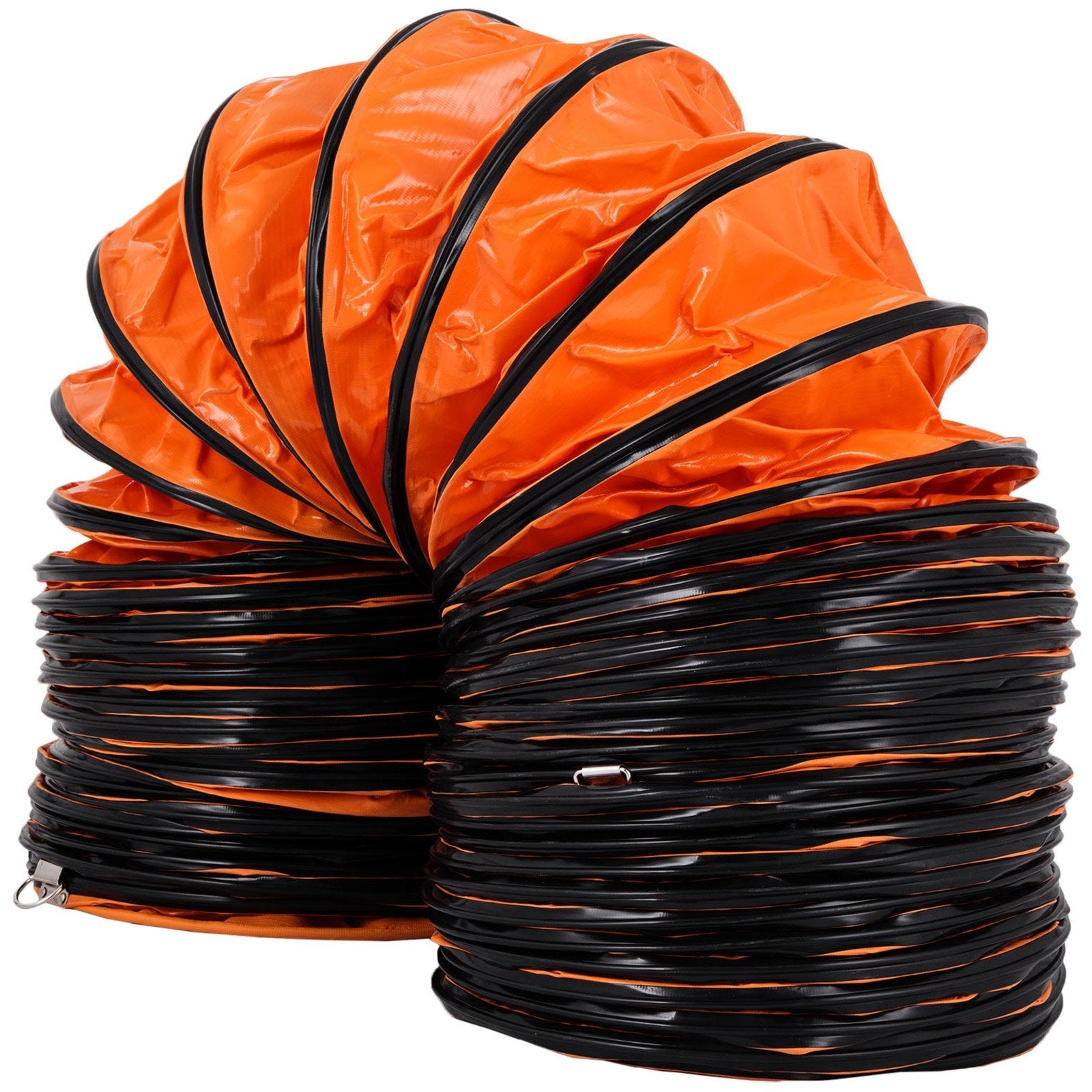 VEVOR Flexible PVC Ducting, 25 ft / 7.6 m, Portable High Performance PVC Duct Hosing, Fit for 12 Inch / 300 mm Diameter Exhaust Fan Portable Ventilation Fan Strong Vinyl Material Orange 