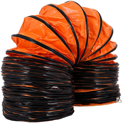 VEVOR PVC Flexible Ducting, 32 ft / 10 m, Strong Vinyl Material PVC Flexible Duct Hosing, Fit 10 Inch / 250 mm Diameter Portable Ventilation Fan Exhaust Fan, Orange (32FT/10m-10inch/250mm) 
