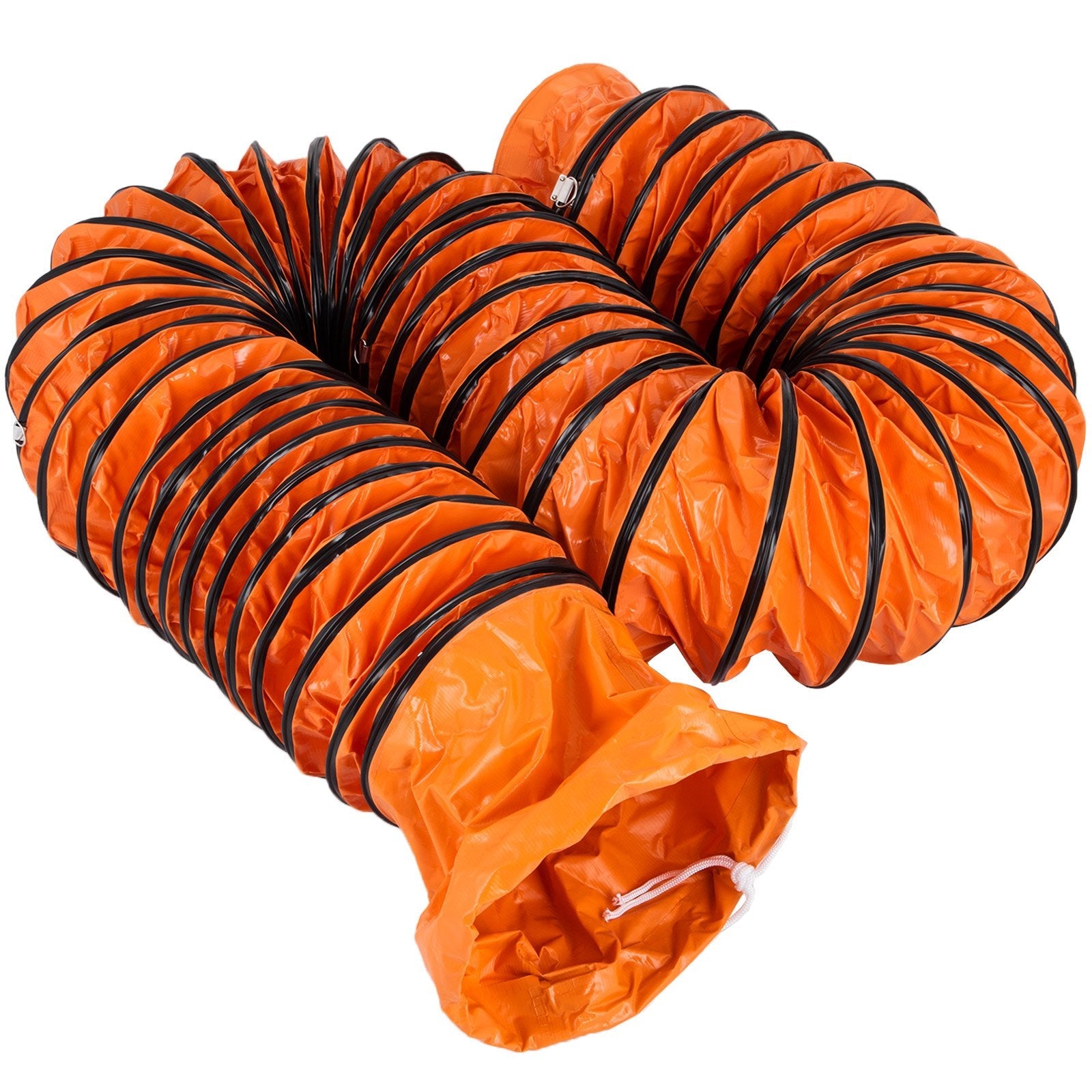 VEVOR PVC Flexible Ducting, 32 ft / 10 m, Strong Vinyl Material PVC Flexible Duct Hosing, Fit 10 Inch / 250 mm Diameter Portable Ventilation Fan Exhaust Fan, Orange (32FT/10m-10inch/250mm) 
