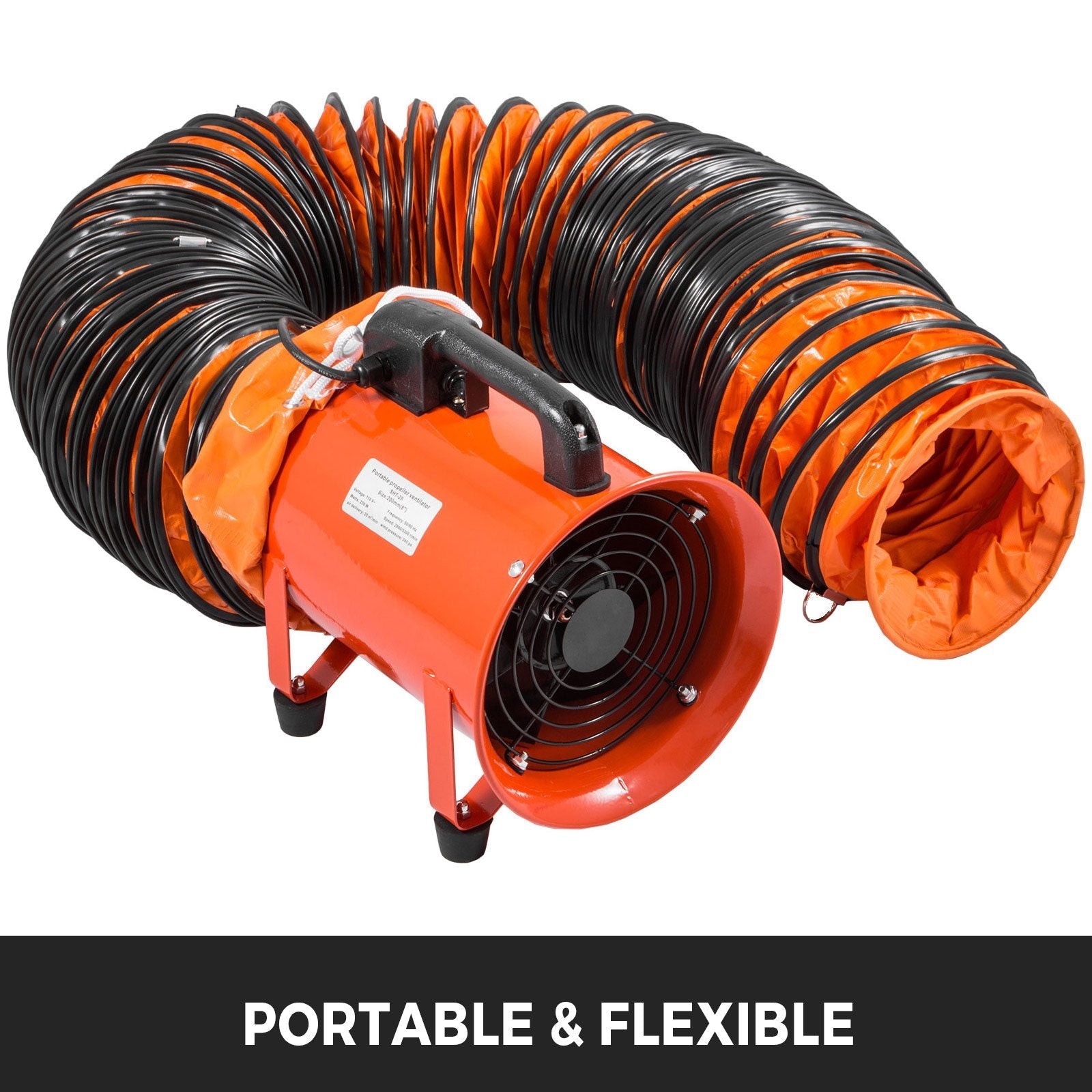 VEVOR Ducting Hose, 25ft PVC Flexible HVAC Duct Hosing for 10 Inch Utility Blower Exhaust Fan 