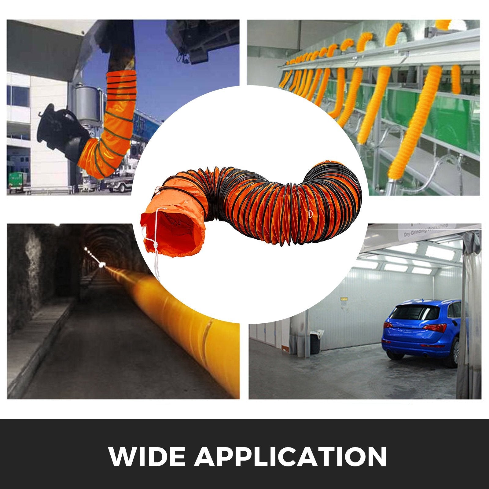 VEVOR Ducting Hose, 25ft PVC Flexible HVAC Duct Hosing for 10 Inch Utility Blower Exhaust Fan 