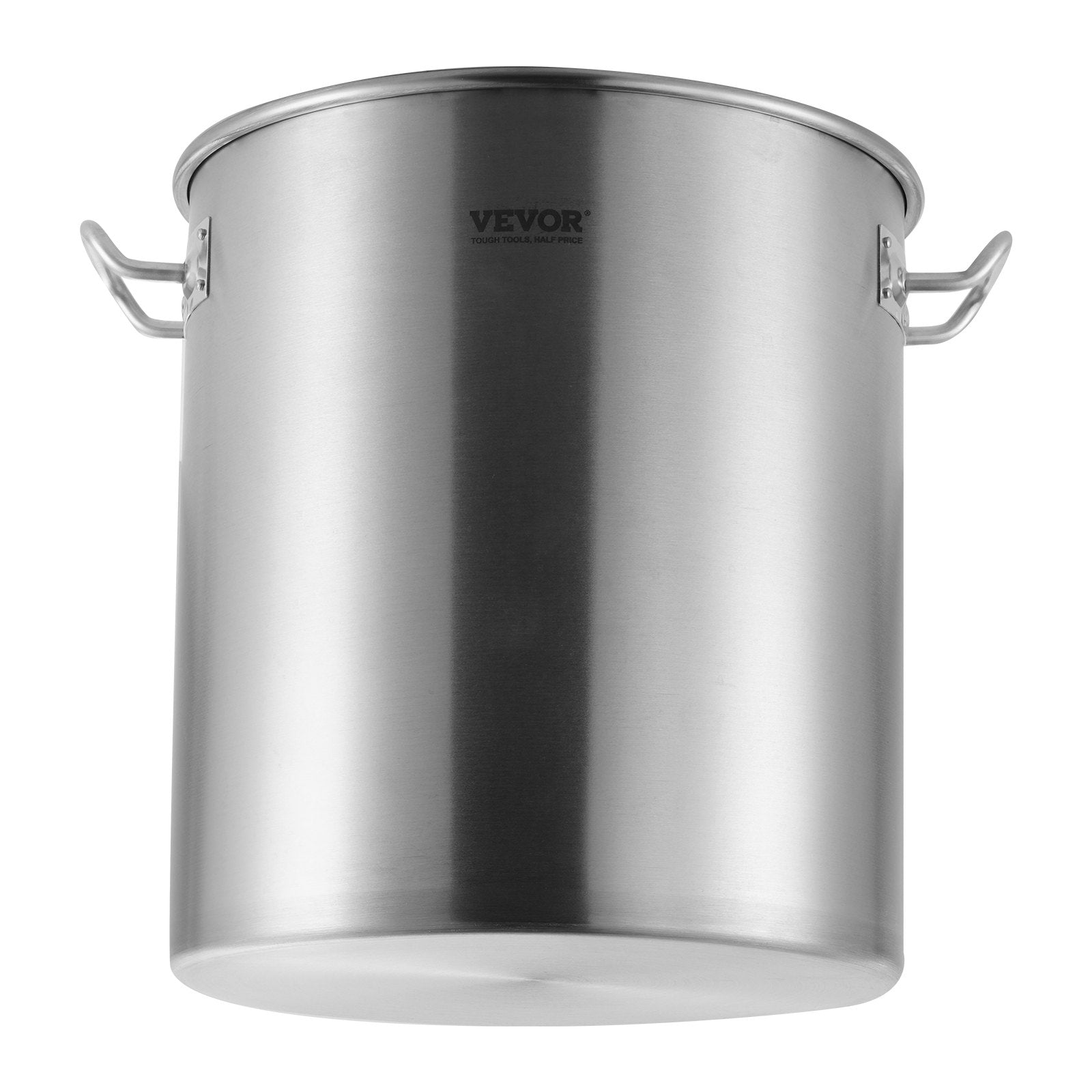 VEVOR Stainless Steel Stockpot, 42 Quart Large Cooking Pots, Cookware Sauce Pot with Strainer, Lid, and Handle, Heavy Duty Commercial Grade Stock Pot, Sanding Treatment, for Large Groups Events Silver 
