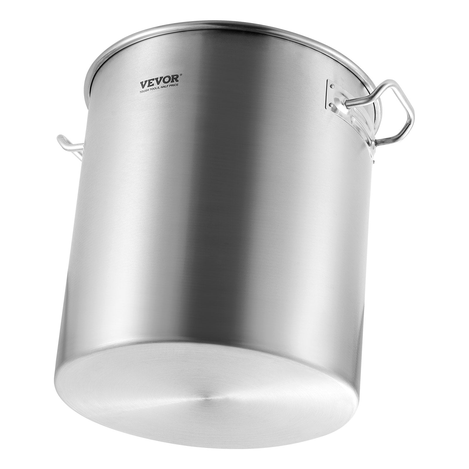 VEVOR Stainless Steel Stockpot, 42 Quart Large Cooking Pots, Cookware Sauce Pot with Strainer, Lid, and Handle, Heavy Duty Commercial Grade Stock Pot, Sanding Treatment, for Large Groups Events Silver 