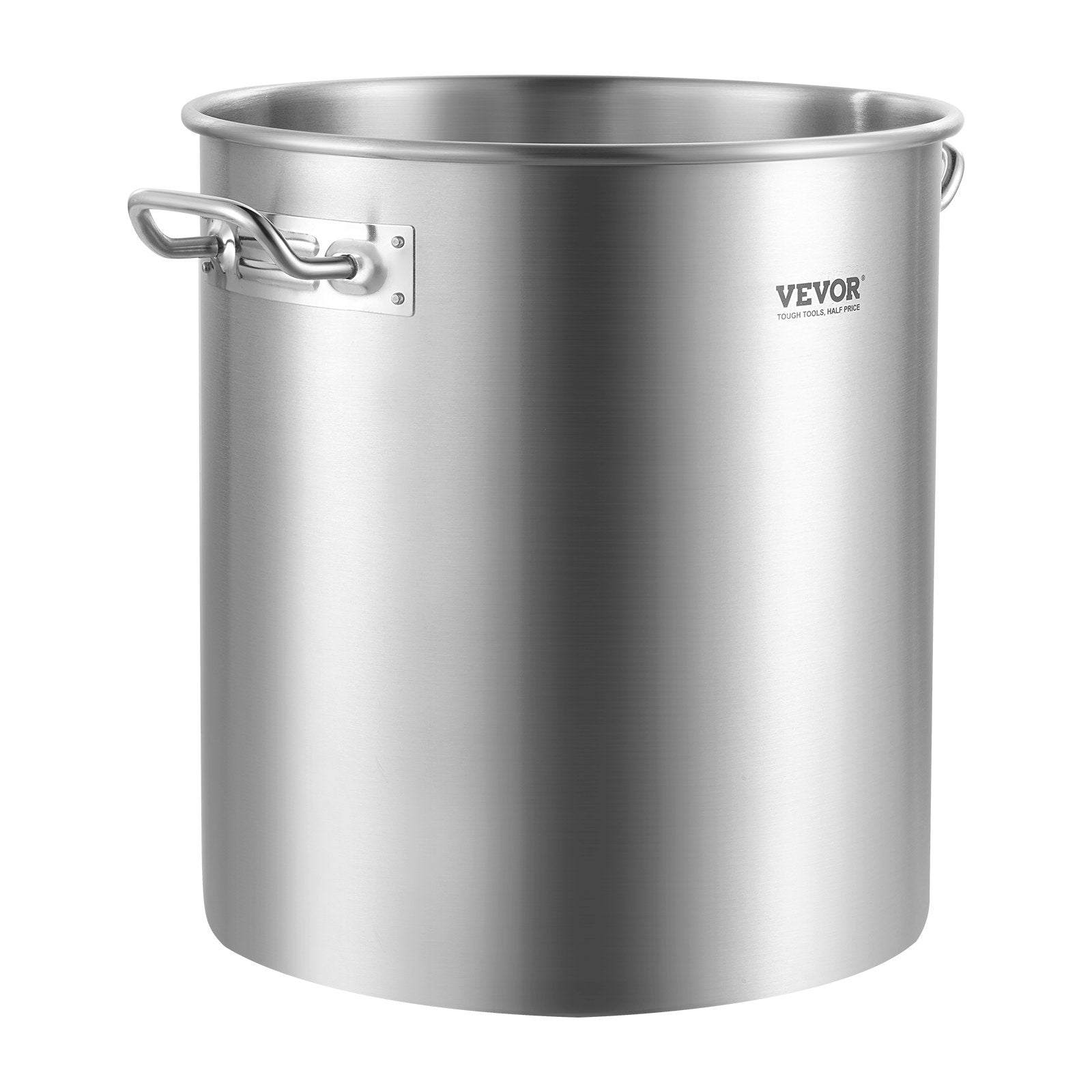 VEVOR Stainless Steel Stockpot, 42 Quart Large Cooking Pots, Cookware Sauce Pot with Strainer, Lid, and Handle, Heavy Duty Commercial Grade Stock Pot, Sanding Treatment, for Large Groups Events Silver 