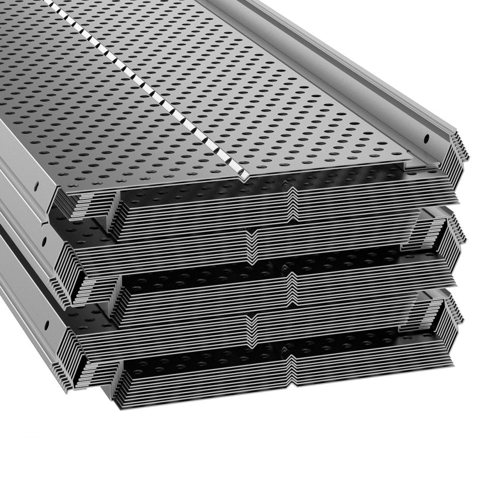 VEVOR Gutter Guard, 6 inch Width, Aluminum Leaf Filter DIY Gutter Cover, 52 PCS 208 ft Total Length, 0.157'' Hole Diameter & 0.02'' Thick Raptor Gutter Guards Fits Any Roof or Gutter Type 