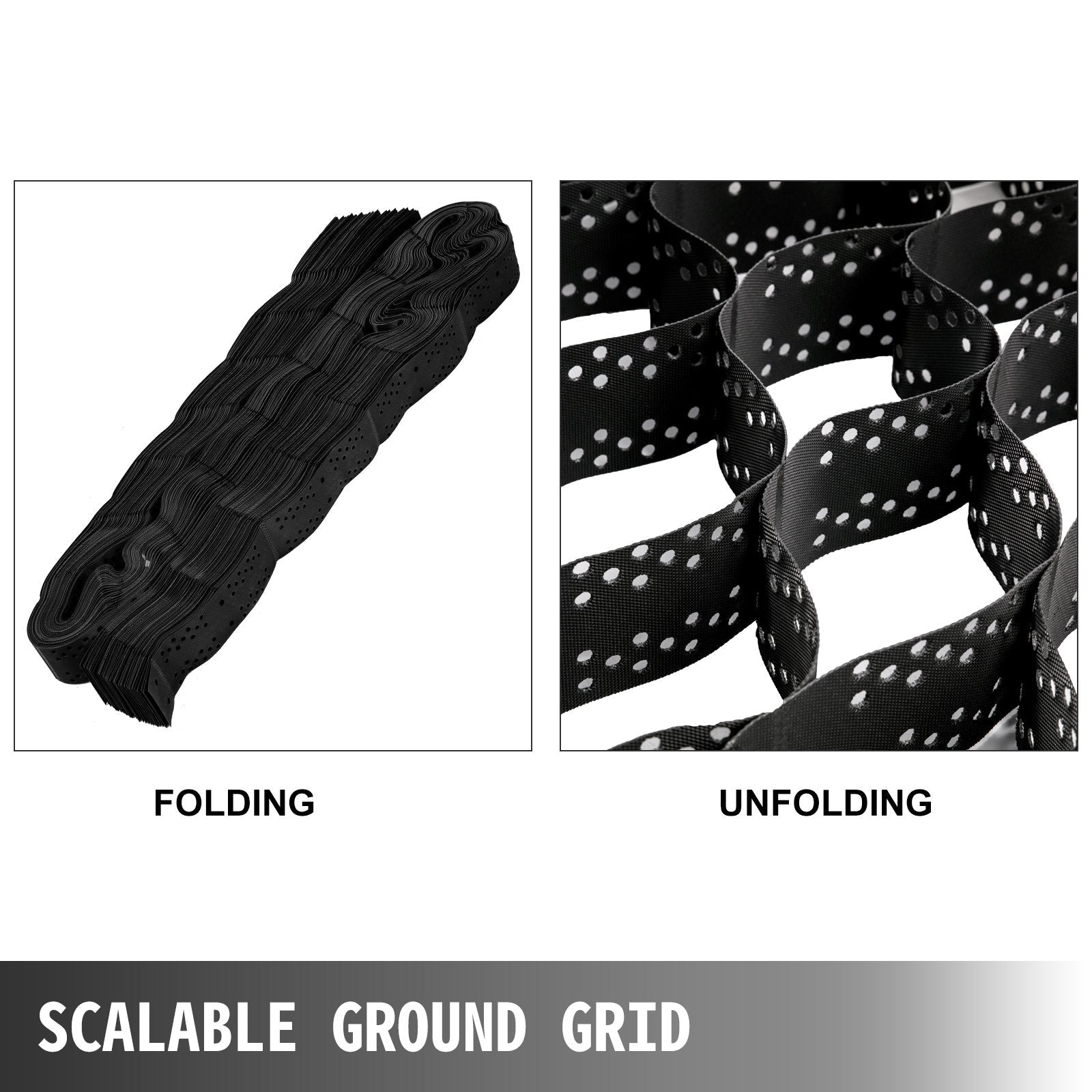 VEVOR Geo Grid Ground Grid 9x17 ft, Geo Cell Grid 4 Inch Thick, Gravel Grid HDPE Material, Ground Stabilization Grid 1885 LBS Per Sq, Tensile Strength Gravel Ground Grid for Slope Driveways, Garden 