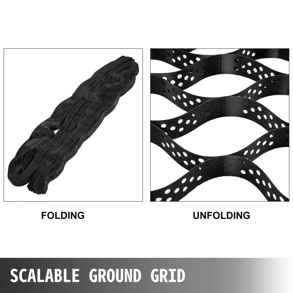 VEVOR Geo Grid Ground Grid 9x17 ft, Geo Cell Grid 2 Inch Thick, Gravel Grid HDPE Material, Ground Stabilization Grid 1885 LBS Per Sq, Tensile Strength Gravel Ground Grid for Slope Driveways, Garden 