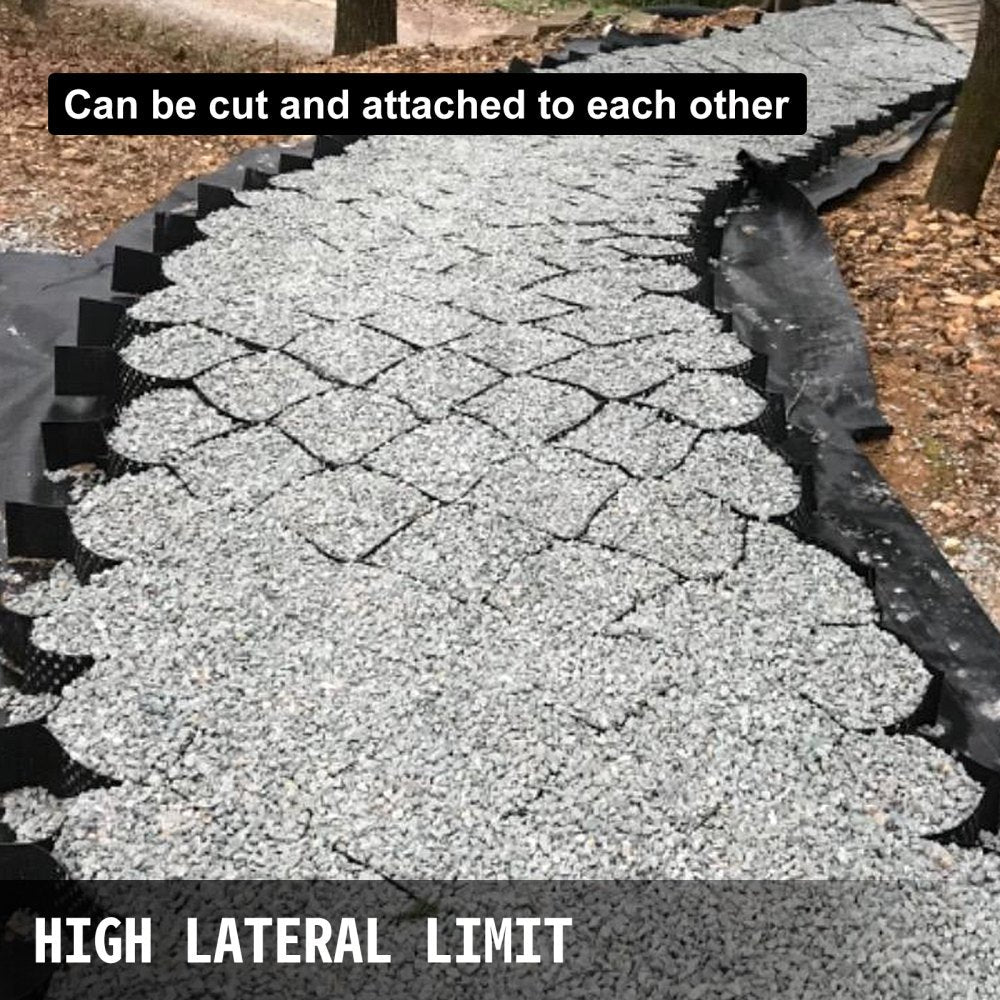 VEVOR Geo Grid Ground Grid 9x17 ft, Geo Cell Grid 2 Inch Thick, Gravel Grid HDPE Material, Ground Stabilization Grid 1885 LBS Per Sq, Tensile Strength Gravel Ground Grid for Slope Driveways, Garden 