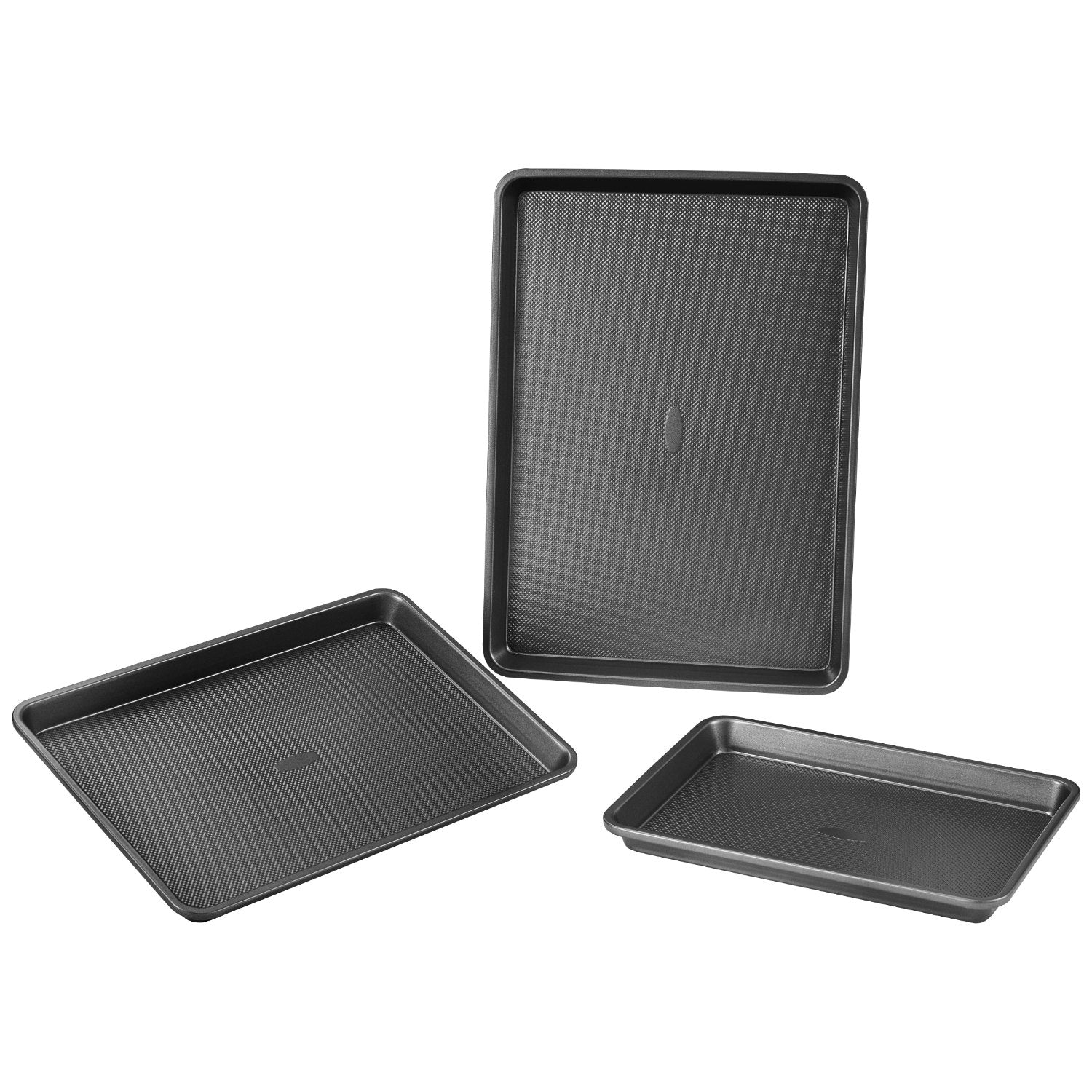 VEVOR Baking Pan Set 3-Piece Nonstick Carbon Steel Set with Silicone Handles 
