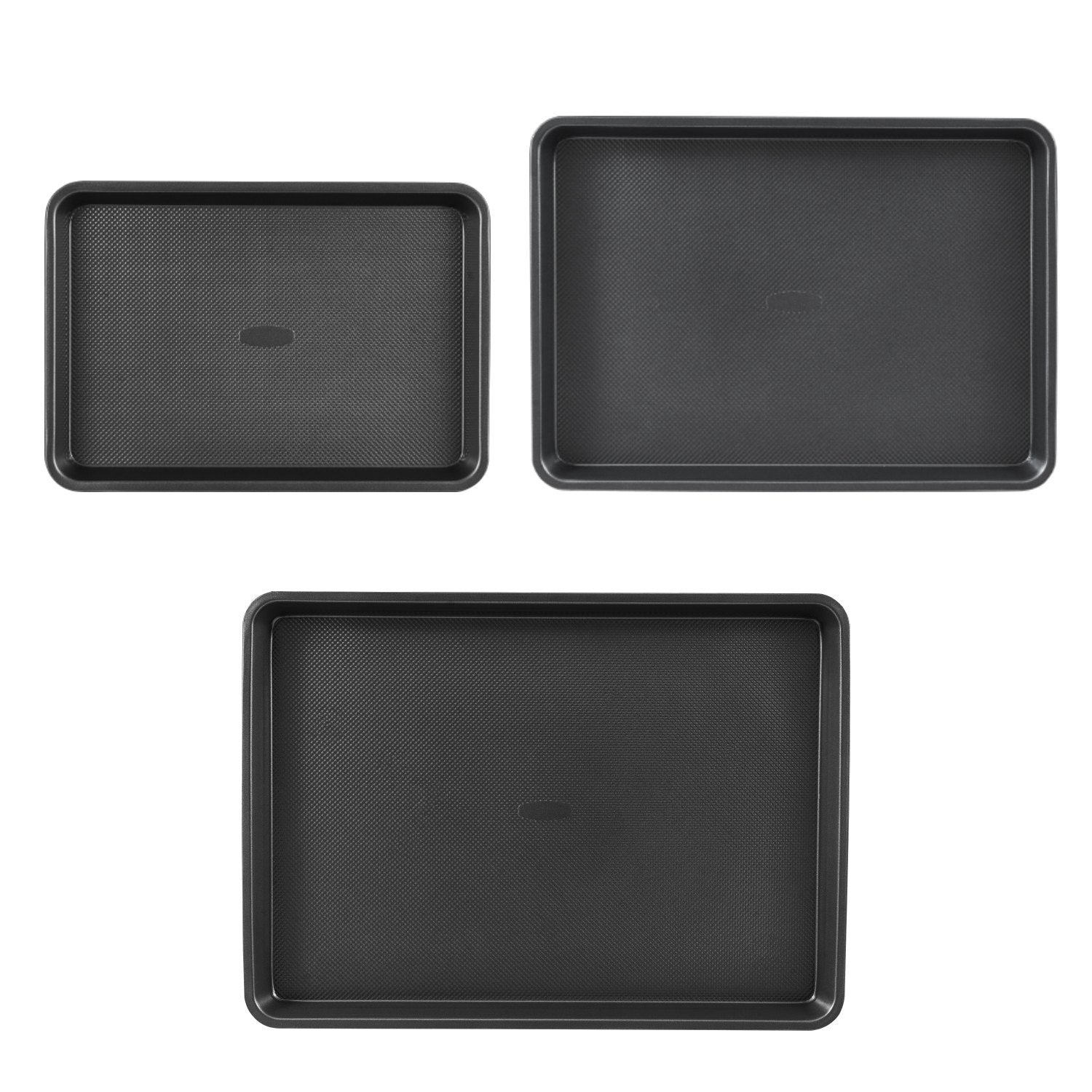 VEVOR Baking Pan Set 3-Piece Nonstick Carbon Steel Set with Silicone Handles 