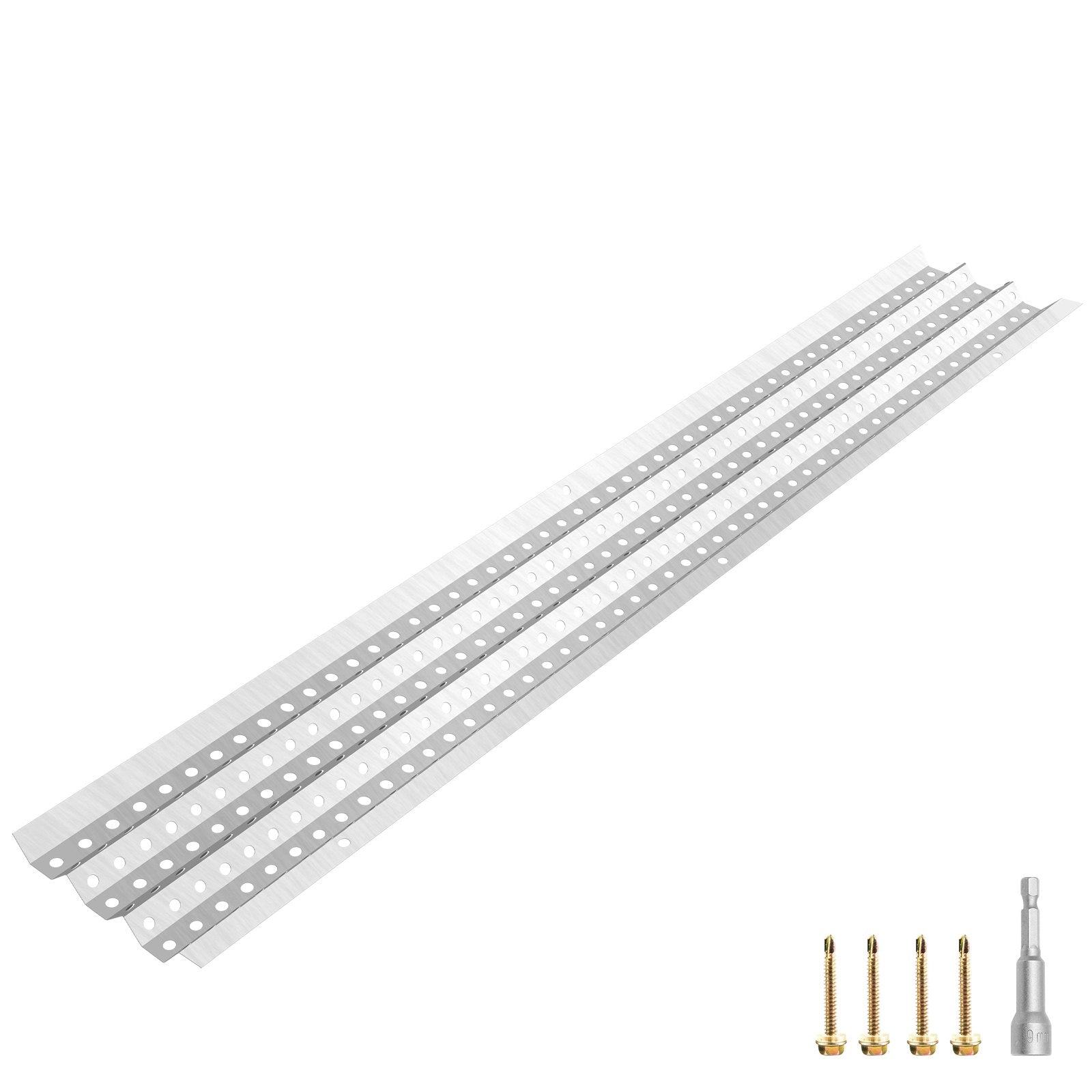 VEVOR Gutter Guards, 5" x 3' Each Gutter Covers System, 69 Packs 207 FT Leaf Gutter Guards, Mill Finish Aluminum Guards for Gutter, DIY Length Cut Gutter Covers for Roofs of Wood, Mental, Shingle 