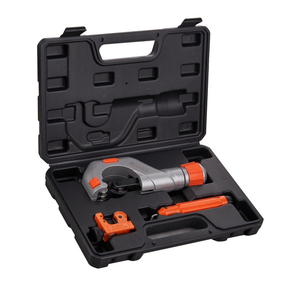 VEVOR 3PCS Tubing Cutter Set, 3/16"-2" O.D. Copper Pipe Cutter, 1/8"-7/8" O.D. Mini Tube Cutter and Deburring Tool, Heavy Duty Pipe Cutter Set for Copper, Aluminum, Stainless Steel, Plastic Pipes 
