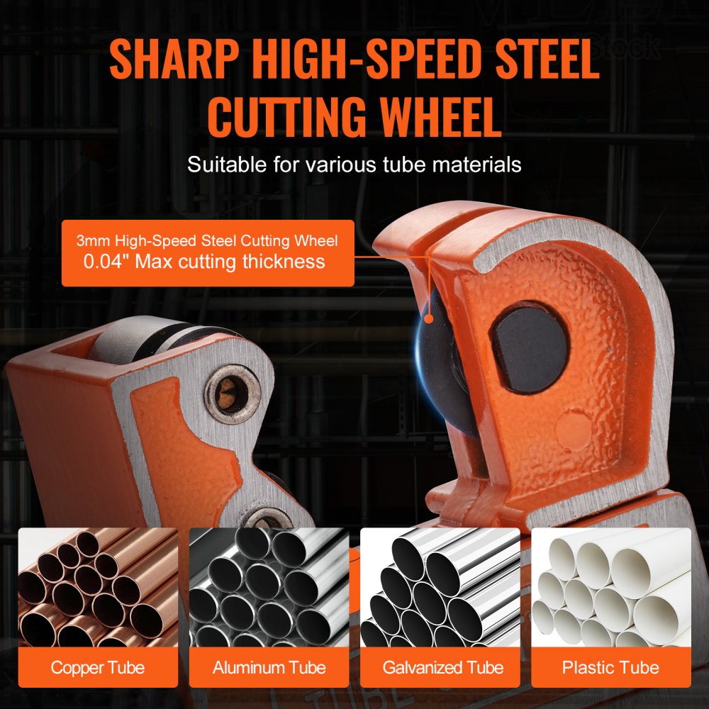 VEVOR Mini Tubing Cutter, 1/8" - 1-1/8" O.D. Mini Copper Pipe Cutter, Heavy Duty Compact Tube Cutter Tool with High-Speed SKD Blade for Copper, Aluminum, Galvanized, Plastic Pipes 