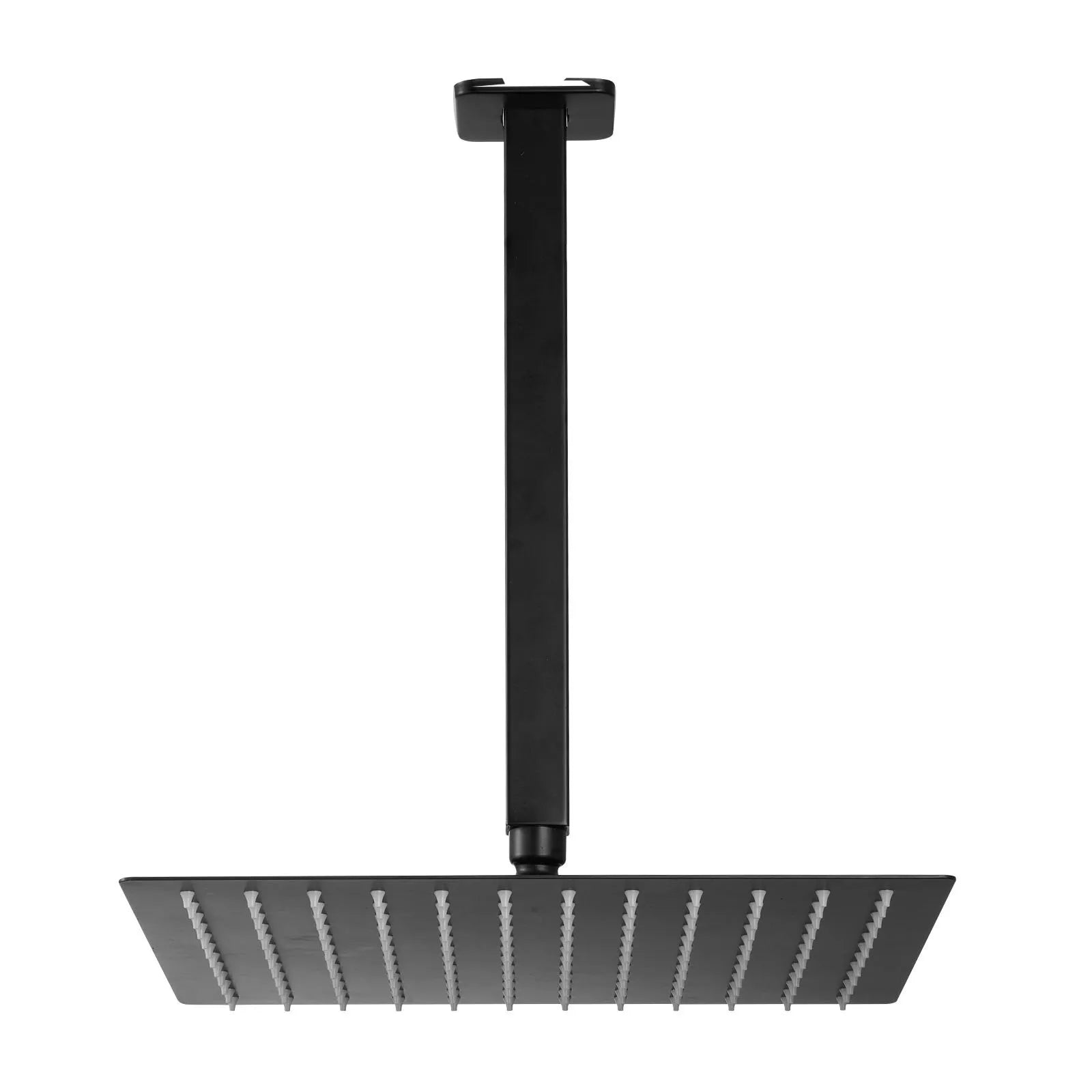 VEVOR Shower Faucet Set, Rainfall Bathroom Shower System with 10-Inch Square Rain Shower Head and Handheld Spray, Ceiling Mount Bath Fixtures with Brass Valve and Trim Kit, Matte Black 