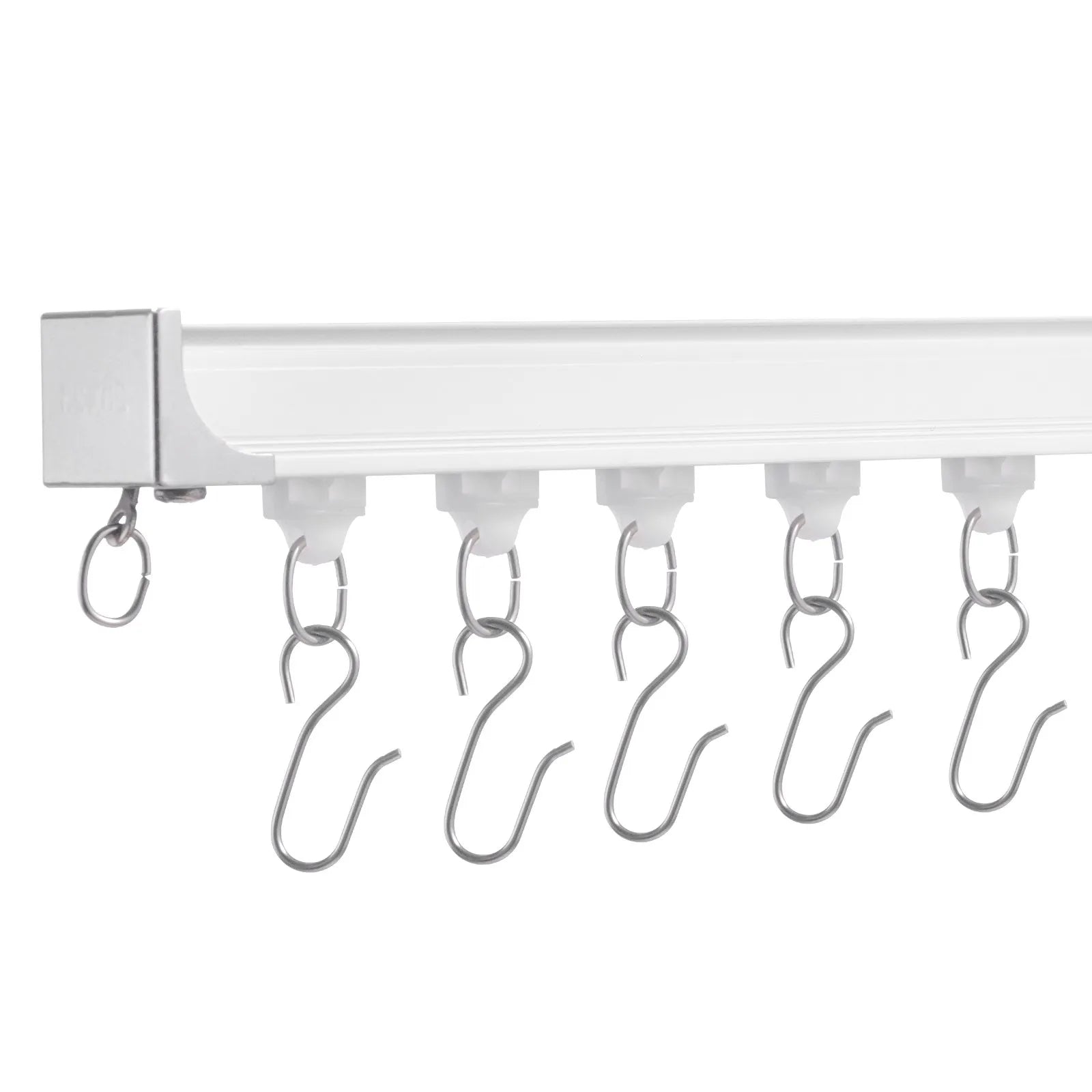 VEVOR Ceiling Curtain Track Set 5.9 FT/1.8 Meter Room Divider with Hooks White