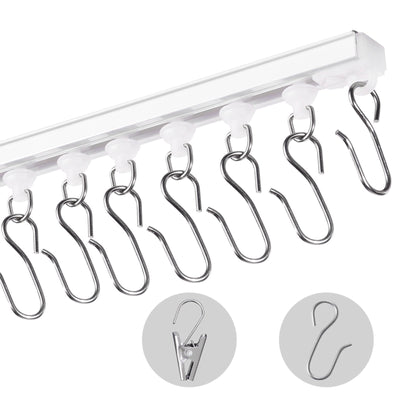 VEVOR Ceiling Curtain Track Set 9.9 FT/3 Meter Self Adhesive Room Divider White 