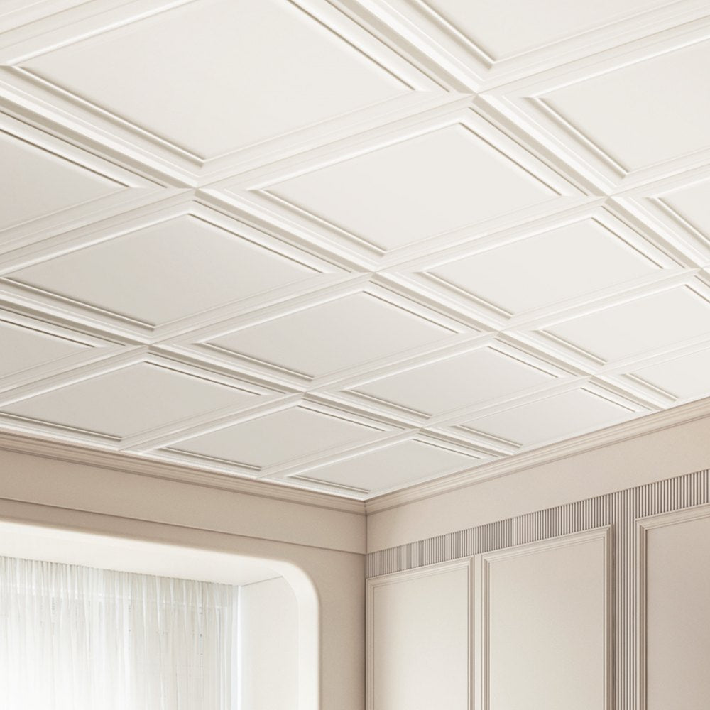 VEVOR Ceiling Tiles 96-Pack 20 x 20 in Polystyrene Easy Installation Glue-up 