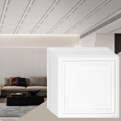 VEVOR Ceiling Tiles 96-Pack 20 x 20 in Polystyrene Easy Installation Glue-up 