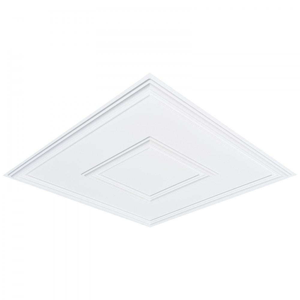 VEVOR Ceiling Tiles 12-Pack 24 x 24 in PVC Easy Installation White Geometric 
