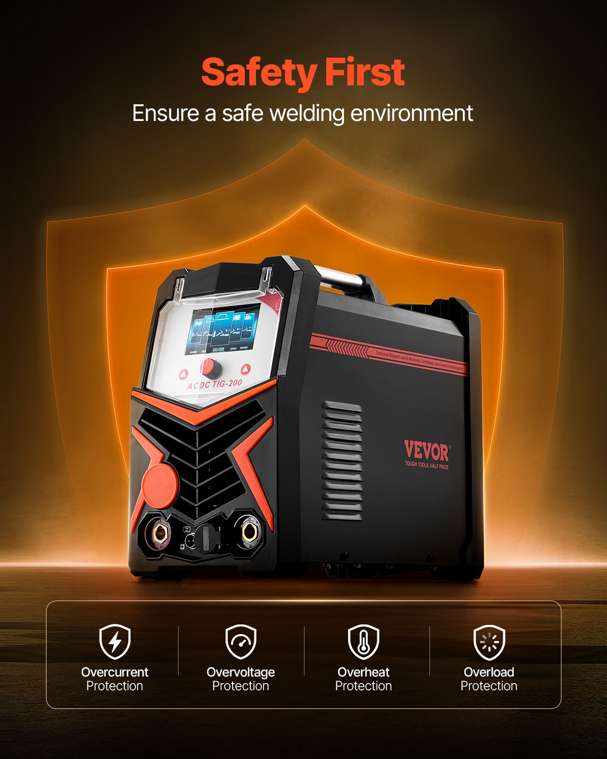 VEVOR TIG Welder 6-In-1 AC/DC Welding Machine Pulse Spot MMA Stick IGBT LED 