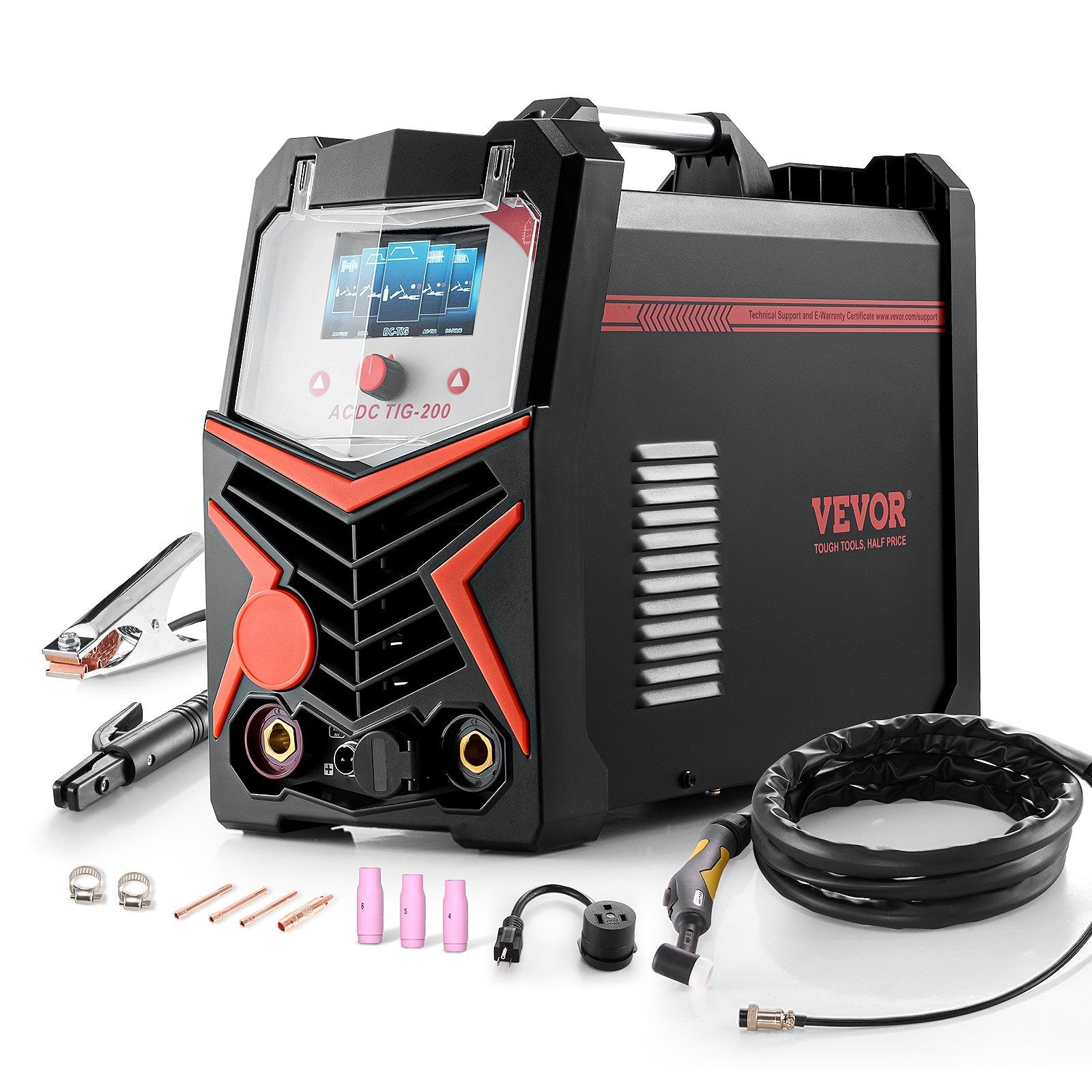 VEVOR TIG Welder 6-In-1 AC/DC Welding Machine Pulse Spot MMA Stick IGBT LED 