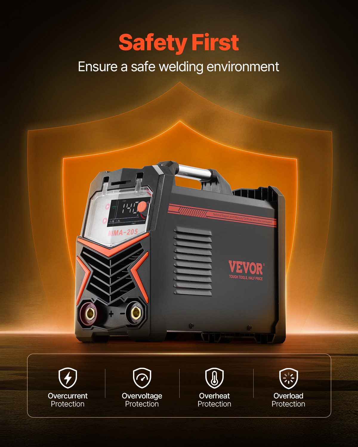 VEVOR TIG Welder 2-In-1 Welding Machine Lift MMA Stick Arc IGBT Hot Start LED 