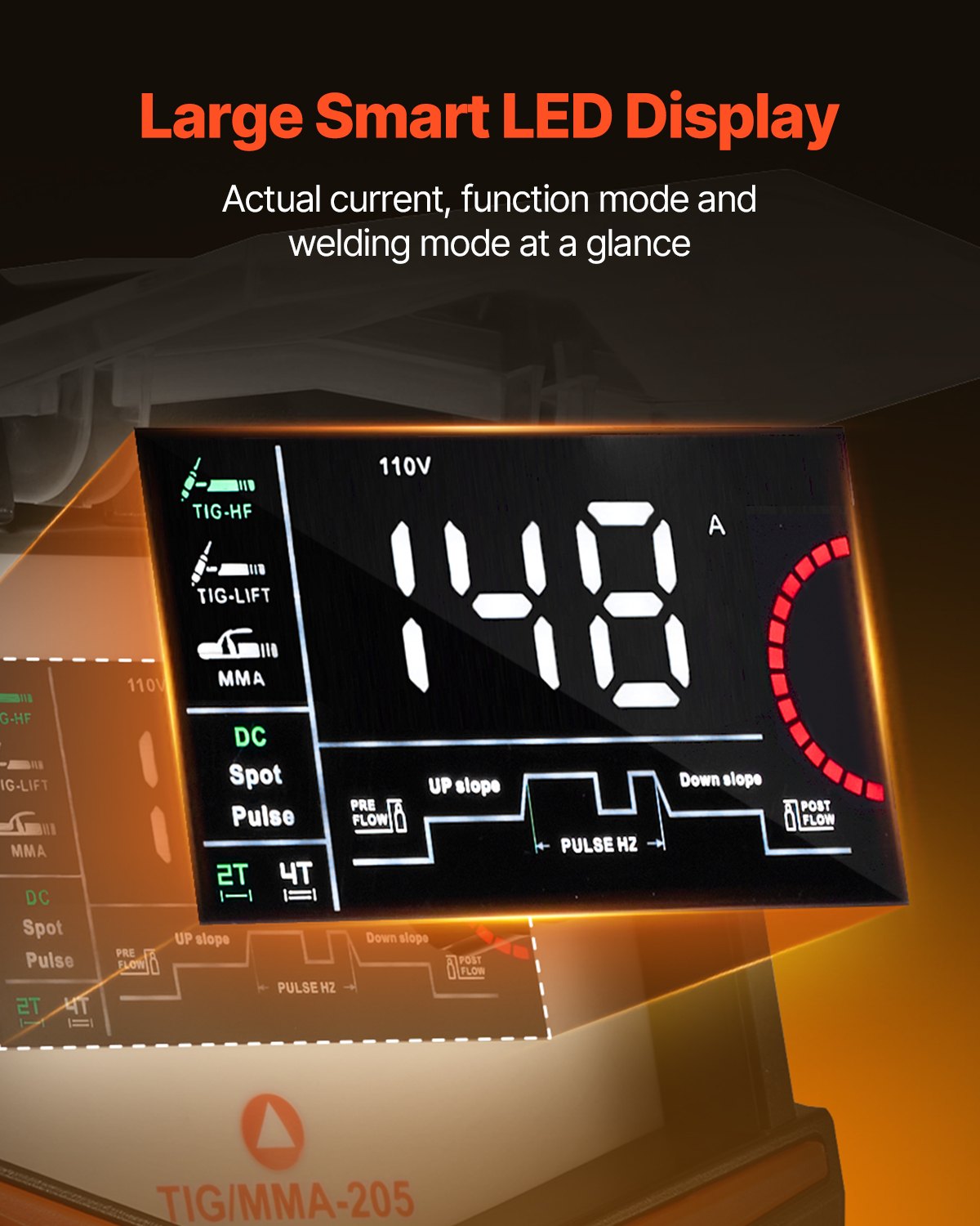 VEVOR TIG Welder 3-In-1 Welding Machine Pulse MMA Stick IGBT Inverter LED 