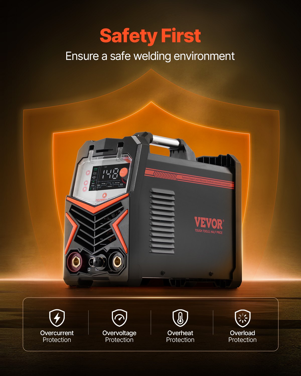VEVOR TIG Welder 3-In-1 Welding Machine Pulse MMA Stick IGBT Inverter LED 